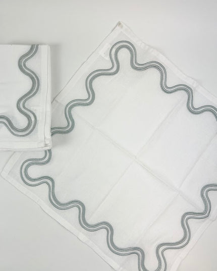 Grey Squiggly Napkins Set of 4 Napkins in at Wrapsody