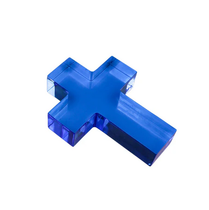Acrylic Weight Cross Small Blue Home Decor in at Wrapsody