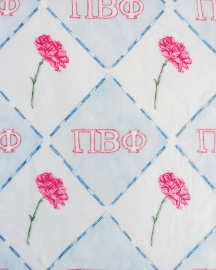 Sorority Flannel Fleece Blanket Greek in Pi Beta Phi at Wrapsody