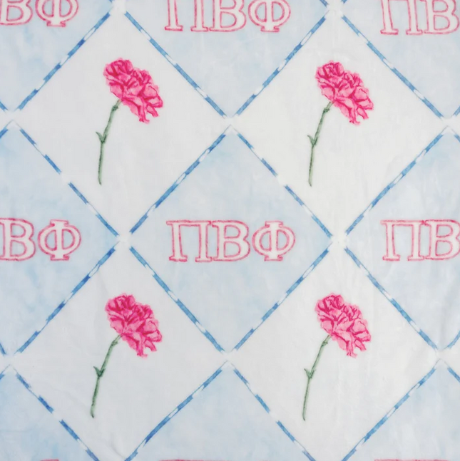 Sorority Flannel Fleece Blanket Greek in Pi Beta Phi at Wrapsody
