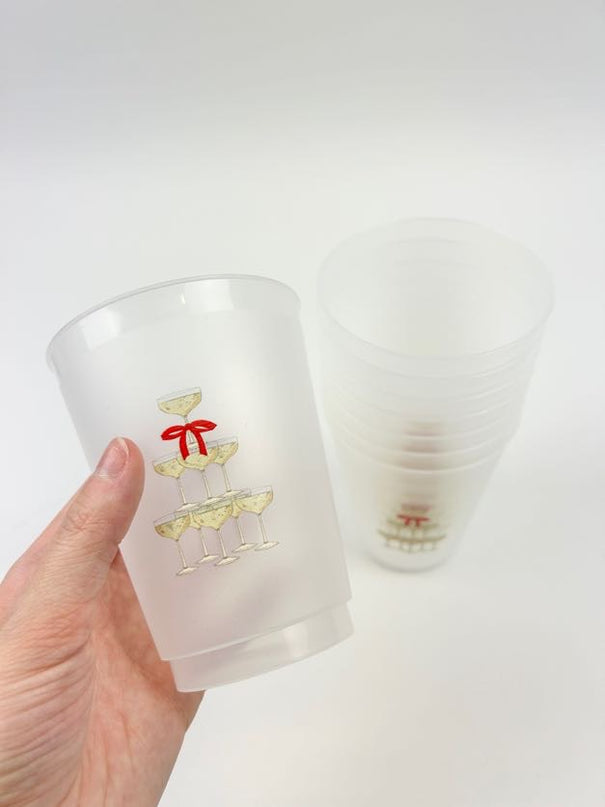 Champagne Tower Cups Set of 8 Drinkware in  at Wrapsody