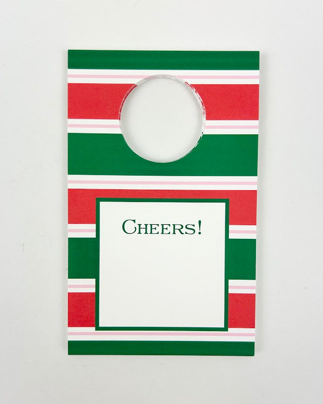 Holiday Stripe Wine Tag Set Paper in  at Wrapsody