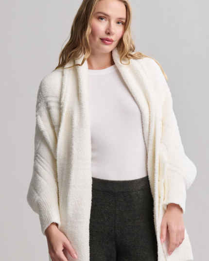 Barefoot Dreams CozyChic Tonal Plaid Pearl Blanket Wrap Outerwear in at Wrapsody