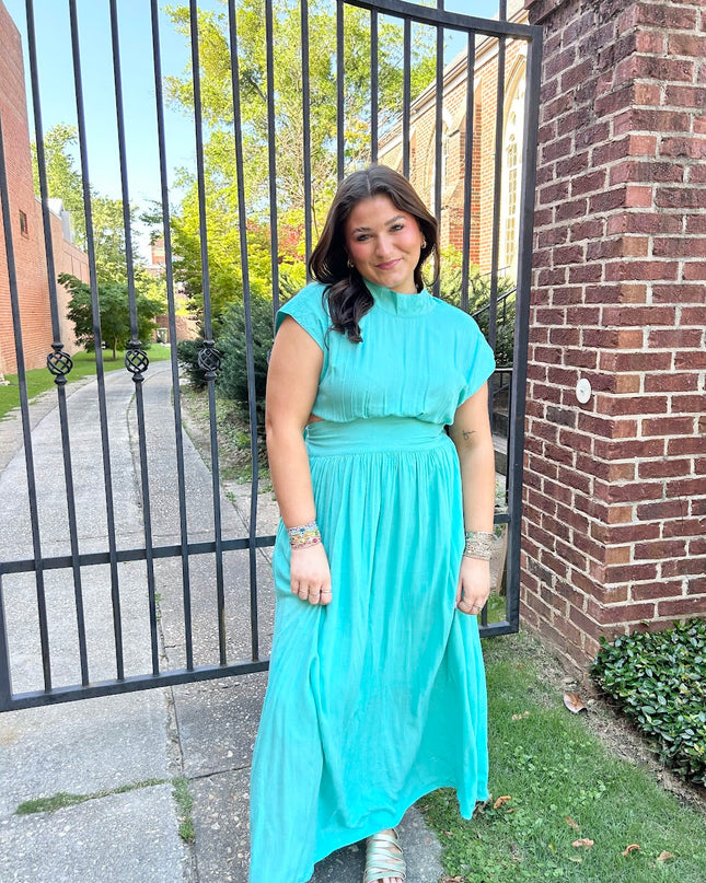 Elena Maxi Dress - Turquoise Dresses in XS at Wrapsody