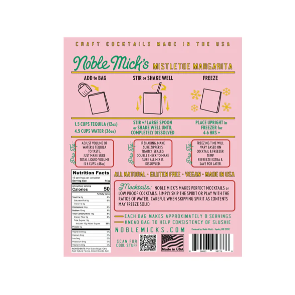 Noble Mick's Mistletoe Margarita Frozen Cocktail Mix Food in at Wrapsody