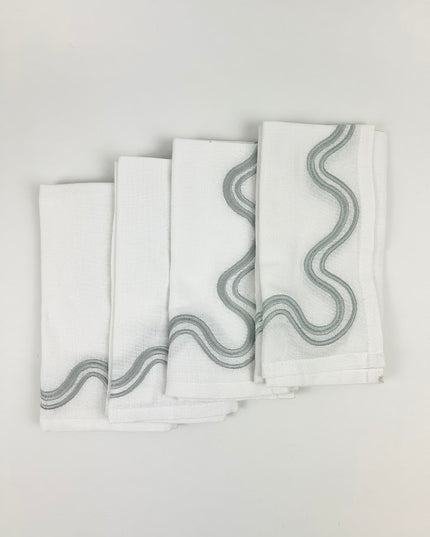 Grey Squiggly Napkins Set of 4 Napkins in at Wrapsody