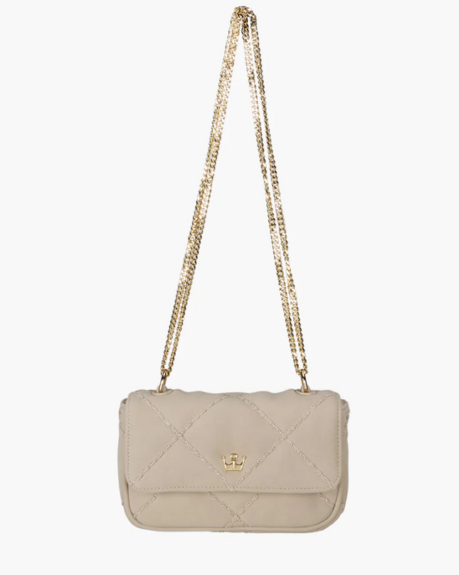 Oiver Thomas Heavy Stitch Mini Bestie Baguette Faux Suede/Light Grey Handbags in at Wrapsody