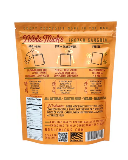 Noble Mick's Sangria Frozen Cocktail Mix Food in at Wrapsody