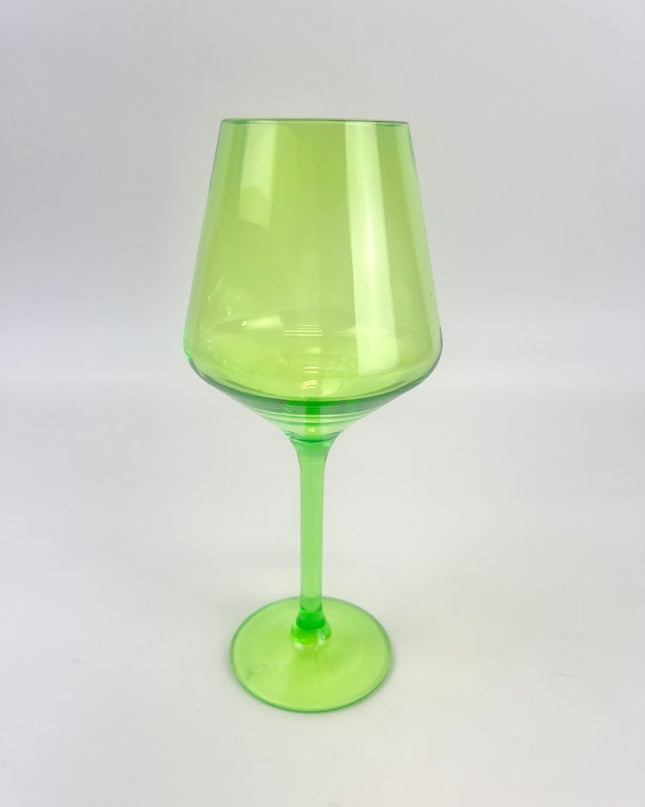 Shatterproof Stemmed Wineglass Lime Green Drinkware in  at Wrapsody