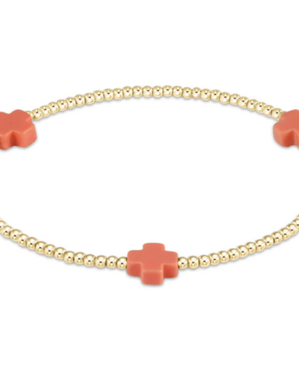 Enewton Signature Cross 2mm Bracelet Bracelets in Coral at Wrapsody