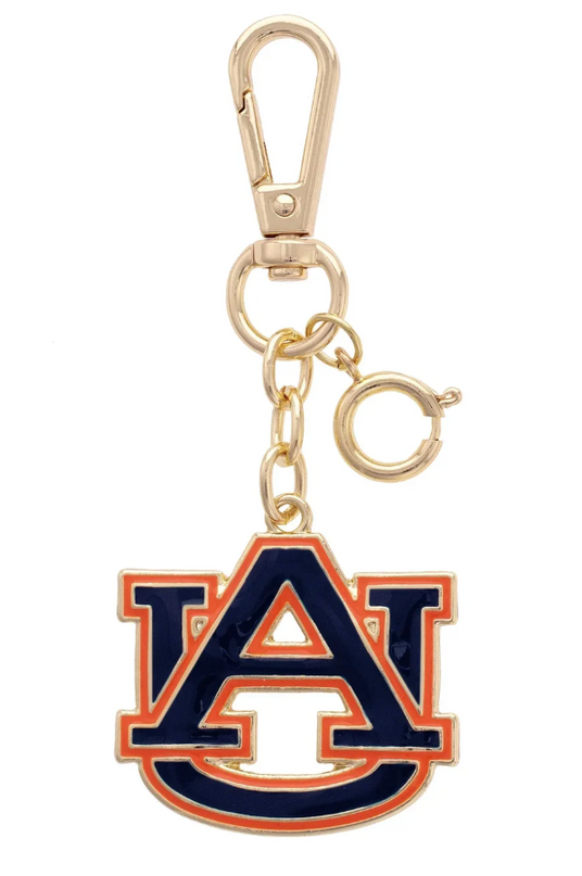 Auburn Enamel Logo Bag Charm Travel Accessories in at Wrapsody