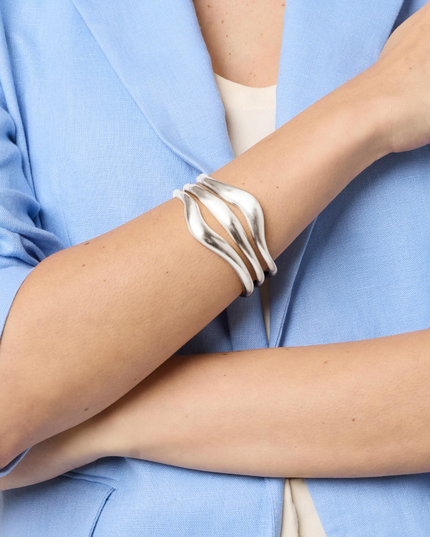 Julie Vos Wave Cuff in Silver Bracelets in at Wrapsody