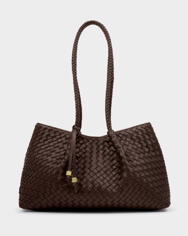Nova Small Shoulder Tote in Chocolate Handbags in at Wrapsody
