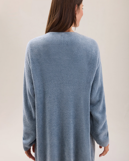 Barefoot Dreams Ribbed Button Cardigan - Blue Aura Outerwear in at Wrapsody