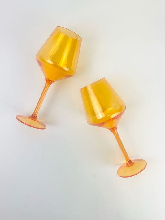 Shatterproof Stemmed Wineglass Orange