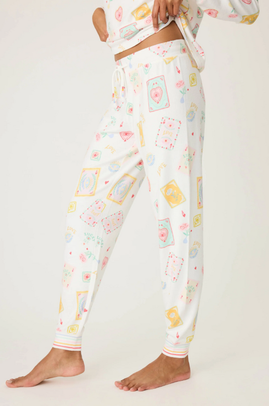 PJ Salvage Lucky Me Ivory Pants Loungewear in at Wrapsody