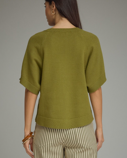 Ribbed Wide Sleeve Olive Sweater