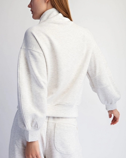 Modal Light Grey Quarter Zip Pullover