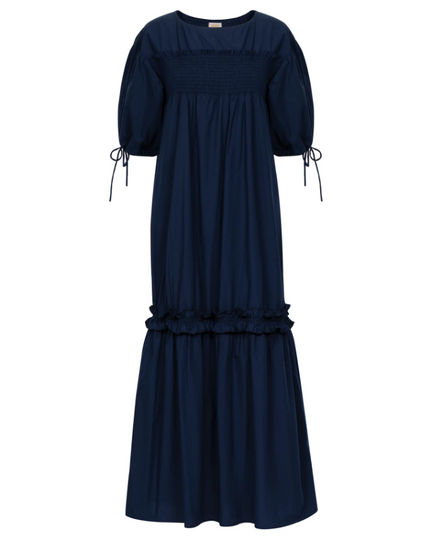 Katrin Navy Dress Dresses in  at Wrapsody