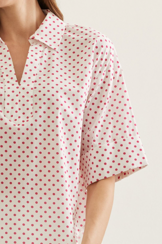 Polka Dot Red Blouse Tops in at Wrapsody