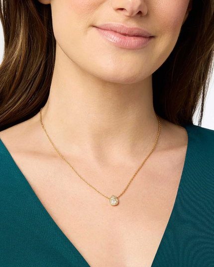 Julie Vos Luna Teardrop Delicate CZ Necklace Necklaces in  at Wrapsody