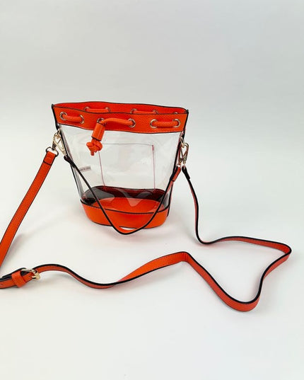 Stadium Bucket Bag Crossbody in Orange Handbags in  at Wrapsody