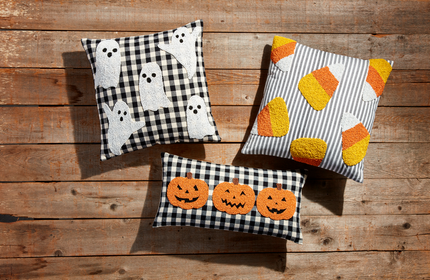 Beaded Ghost Pillow Pillows in  at Wrapsody