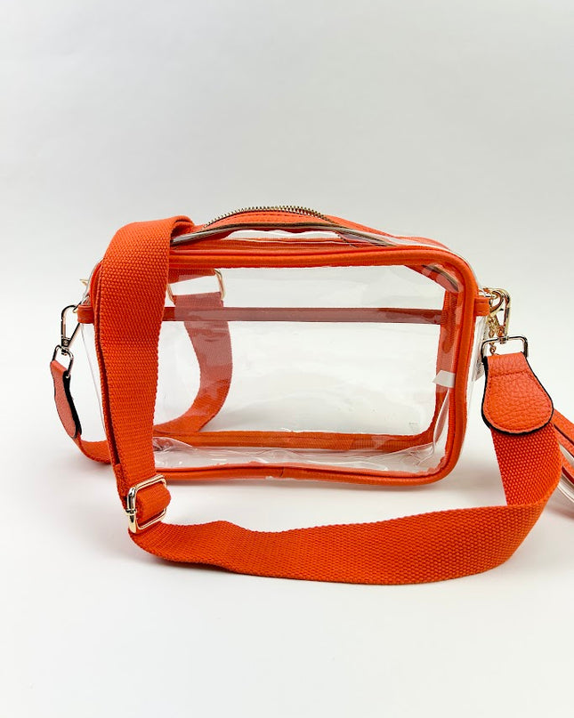 Clear Crossbody Camera Bag Handbags in Org at Wrapsody