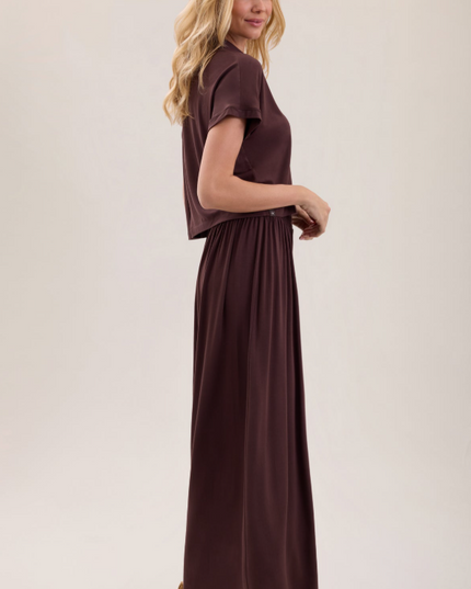 Barefoot Dreams PJ Jersey Set - Umber Loungewear in at Wrapsody