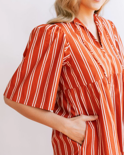 Bondi Hemingway Stripe Dress Dresses in  at Wrapsody