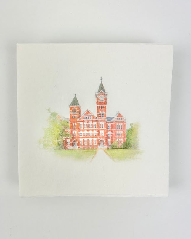 Samford Hall Watercolor Napkins Napkins in  at Wrapsody