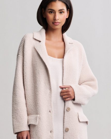 Barefoot Dreams Oversized Blazer Outerwear in Stone at Wrapsody