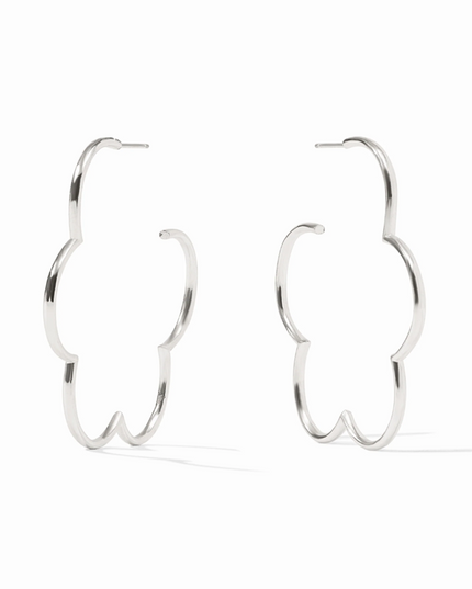 Julie Vos Gardenia Hoop Large in Silver Earrings in at Wrapsody