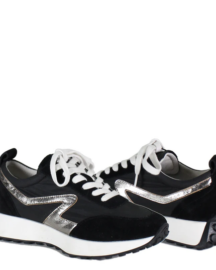 Kind Mark Sneakers in Black/Pewter Shoes in  at Wrapsody