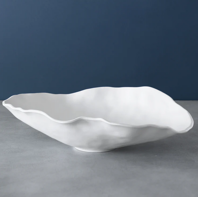 Vida Nube LargeOval Bowl in White Tabletop in  at Wrapsody