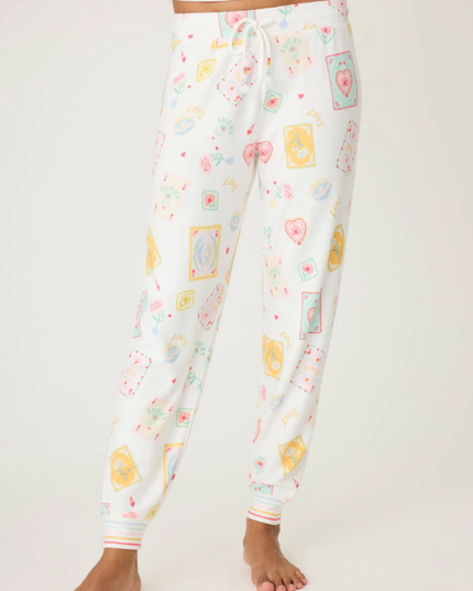PJ Salvage Lucky Me Ivory Pants Loungewear in S at Wrapsody