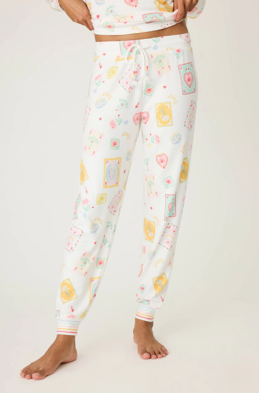 PJ Salvage Lucky Me Ivory Pants Loungewear in S at Wrapsody