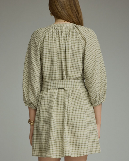 Plaid Sage Mini Dress