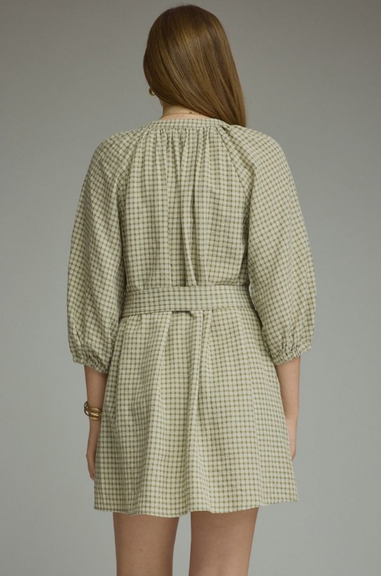 Plaid Sage Mini Dress