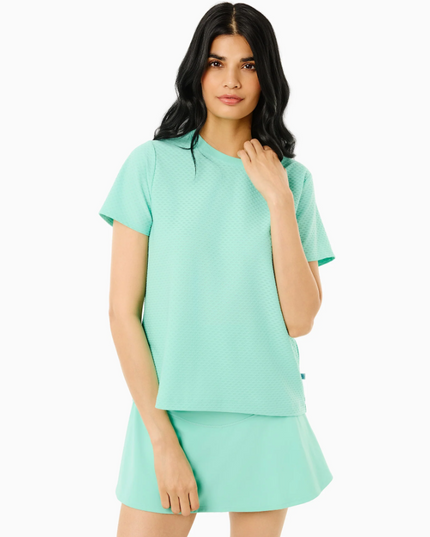 Walnut Short Sleeve Top Jelly Mint Activewear in S at Wrapsody