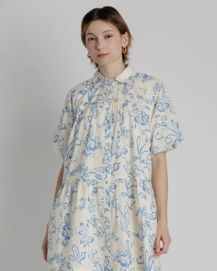 Floral Print Blue Mini Dress Dresses in at Wrapsody