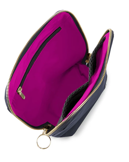 Everyday Makeup Bag Navy/Pink Travel Accessories in at Wrapsody