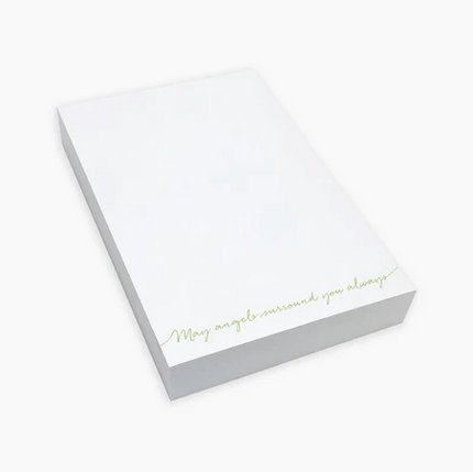 May Angels Surround You Notepad Green Paper in at Wrapsody