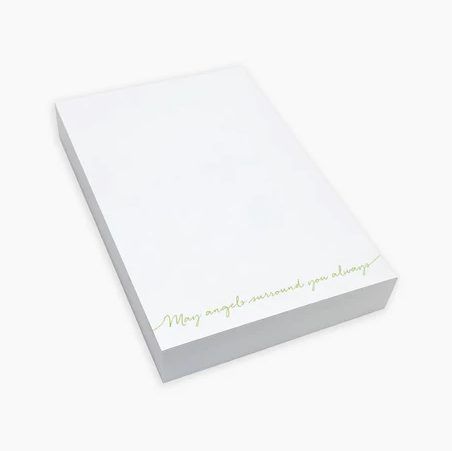 May Angels Surround You Notepad Green Paper in at Wrapsody