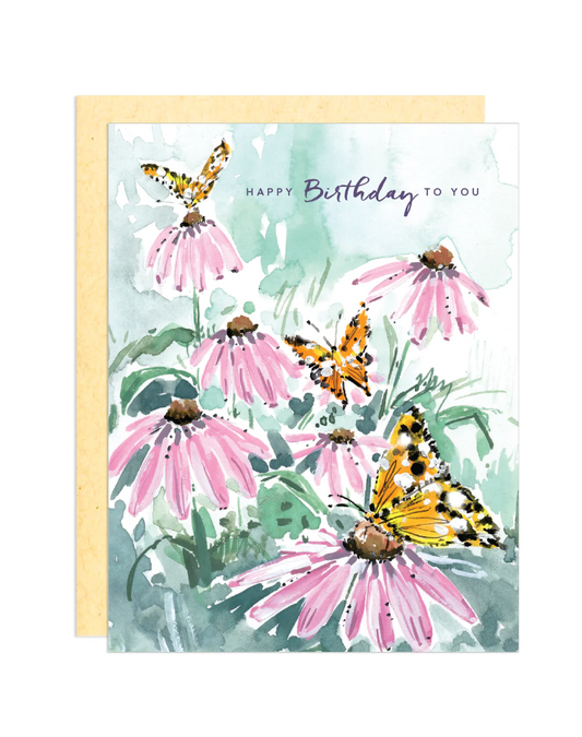 Card Happy Birthday Butterflies Paper in  at Wrapsody