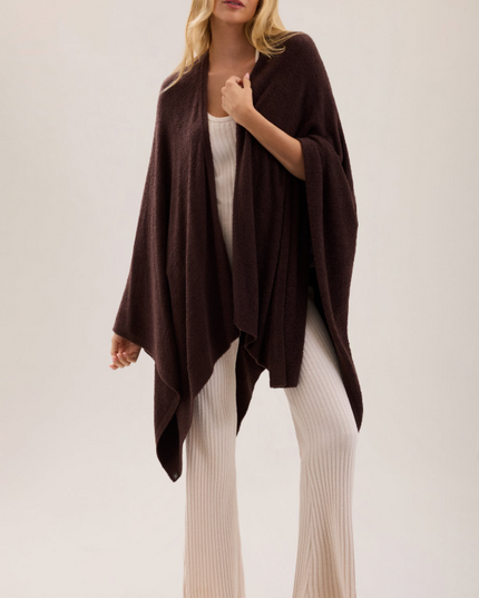 Barefoot Dreams CozyChic Lite Weekend Wrap - Umber Loungewear in OS at Wrapsody