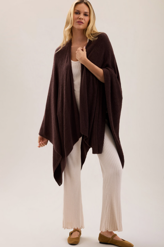 Barefoot Dreams CozyChic Lite Weekend Wrap - Umber Loungewear in OS at Wrapsody