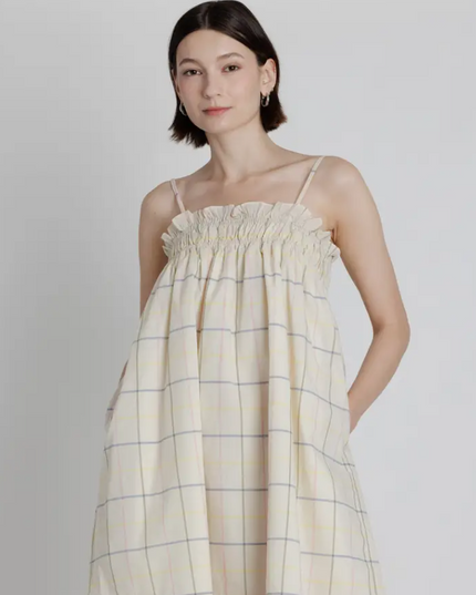 Multicolor Grid Print Mini Dress Dresses in at Wrapsody
