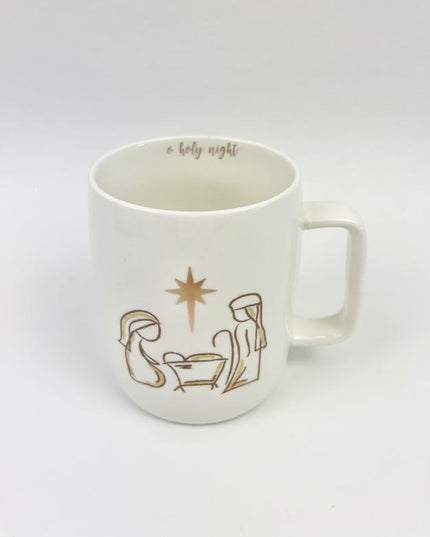 Nativity Gold Mug Drinkware in  at Wrapsody