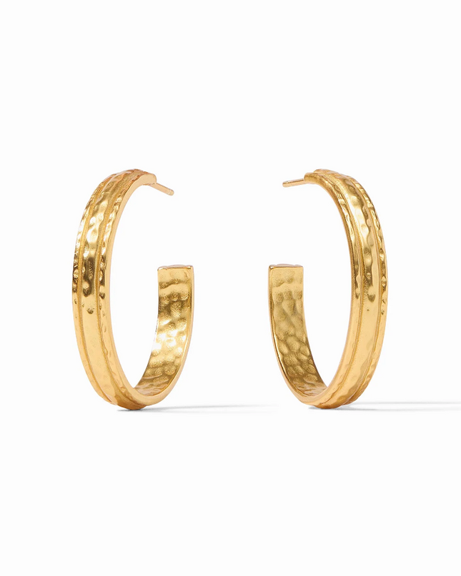 Julie Vos Madison Gold Hoops - Medium Earrings in  at Wrapsody